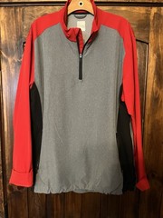 Callaway Men’s Quarter Zip UPF 50 Collared Pullover w/ Pockets XL Red and Gray