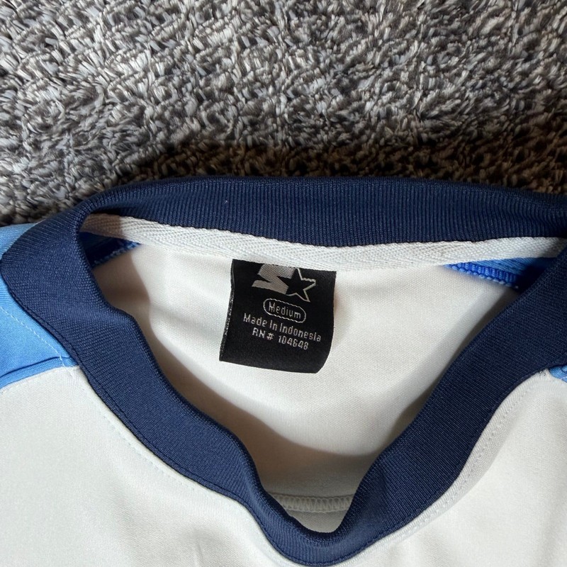 Starter Italia Calcio Soccer Jersey Mens Medium Blue White Embroidered RN 104648 gallery