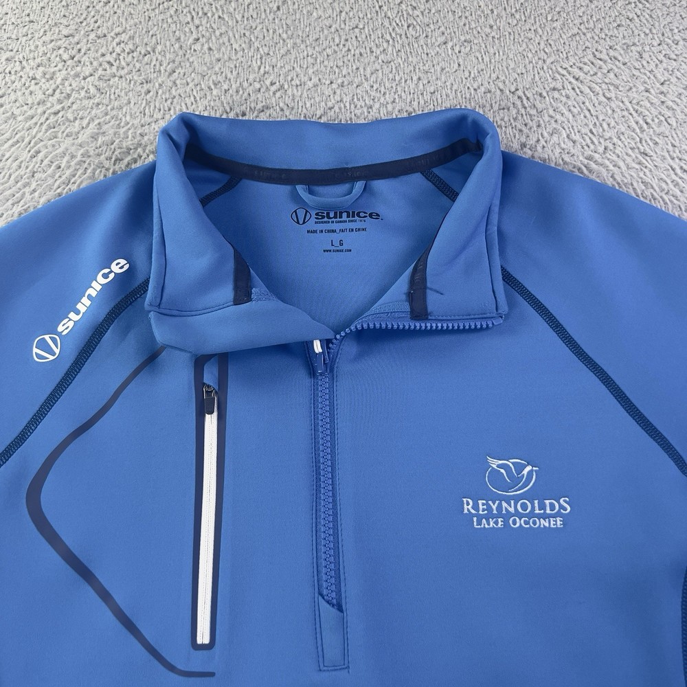 Sunice Allendale Quarter Zip Pullover Mens Large Blue Stretch Long Sleeve Golf