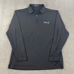 Nike Mens Large Black Quarter Zip Pullover Nike Golf Fit Dry Signature Logo