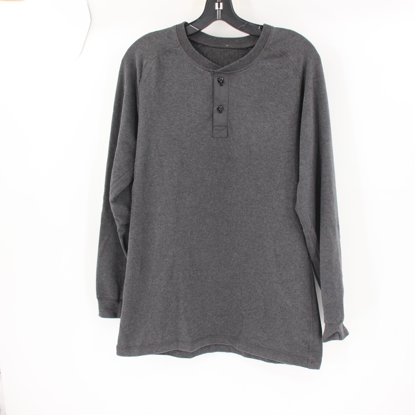 Lululemon Henley Mens small Long Sleeve sweat Shirt Athleisure Performance gray gallery