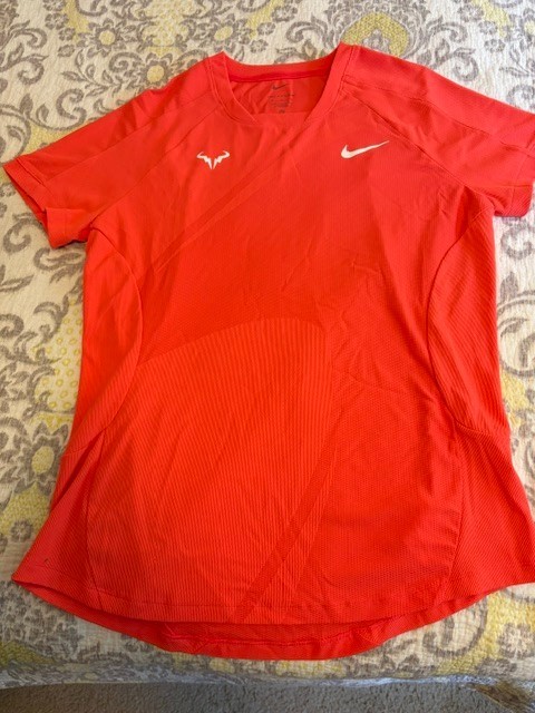 Nike Rafa Nadal Dri-FIT ADV Orange Tennis T-Shirt, size M