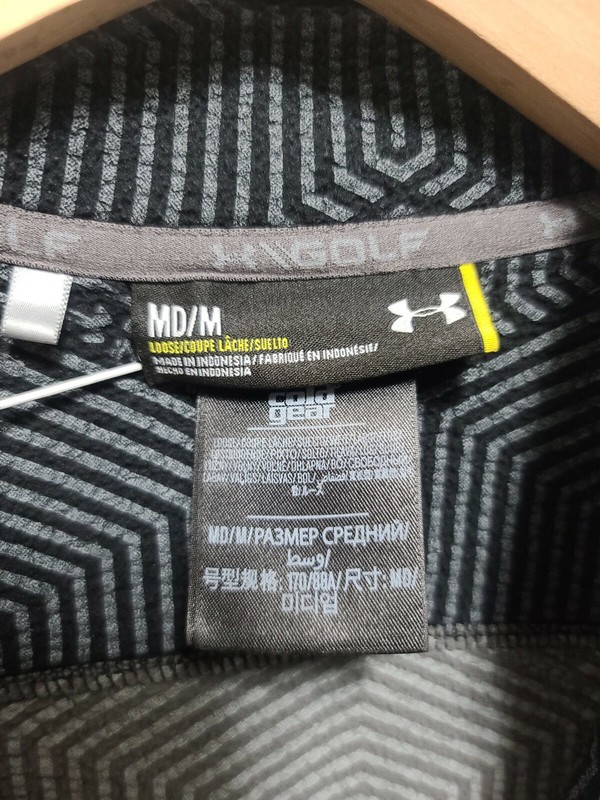 Under Armour Men's Gray Black Storm1 1/4 Zip Cold Gear Medium Pullover C5 gallery