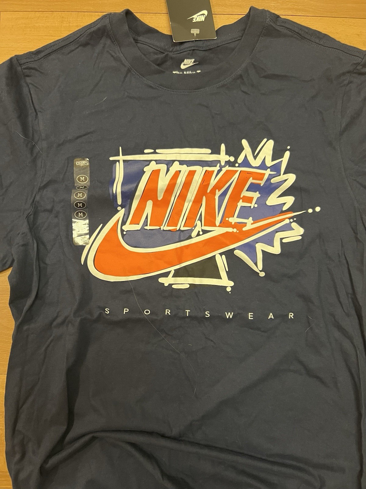 Men’s Nike Navy Blue And Orange Obsidian Shirt Size Medium NWT gallery