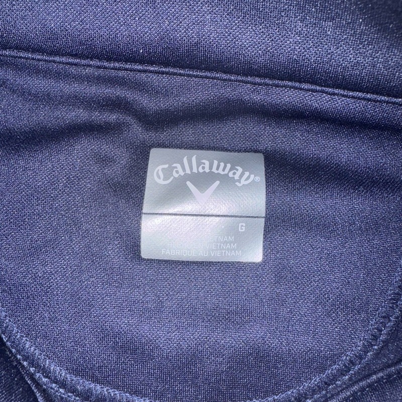 Callaway Mens Quarter Zip Pull Over Navy Large Mock Neck Ribbed Opti Dri Golf gallery