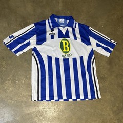 Vintage Joma Baco Blue/White Striped Collared jersey #2 Men’s XL Futbol Soccer
