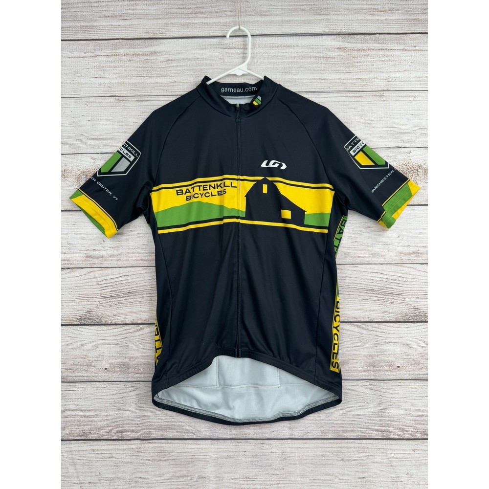 Garneau Battenkill Bicycles Cycling Jersey Adult Large Black Yellow Green
