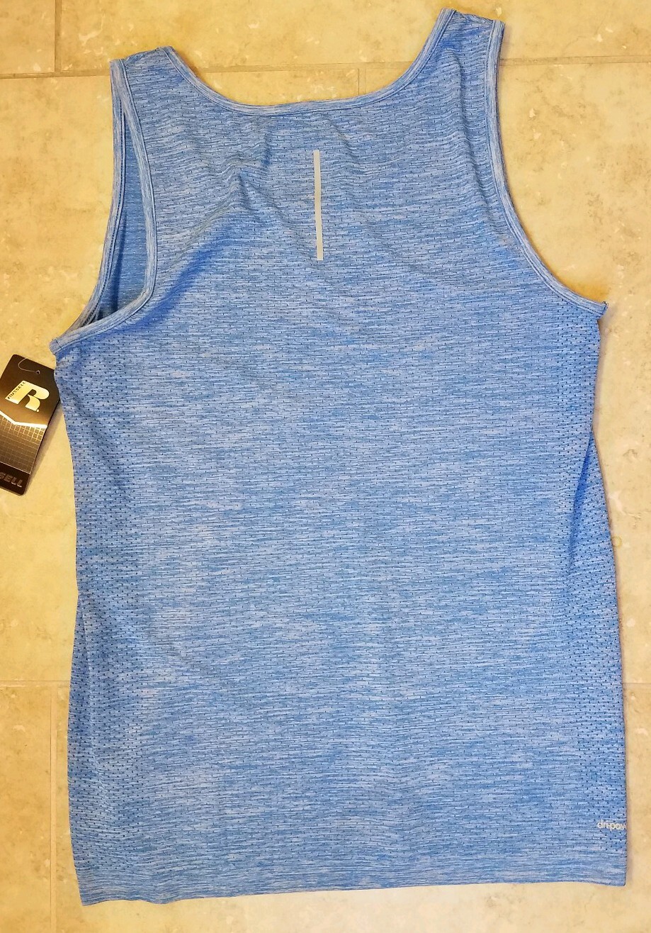 New Russell Men Seamless Active Tank Top Blue Shirt Small (34-36) gallery