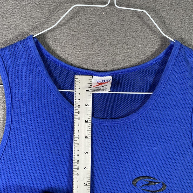 Speedo Shirt Mens Extra Large Blue Mesh Tank Top Athletic Singlet Made in USA gallery