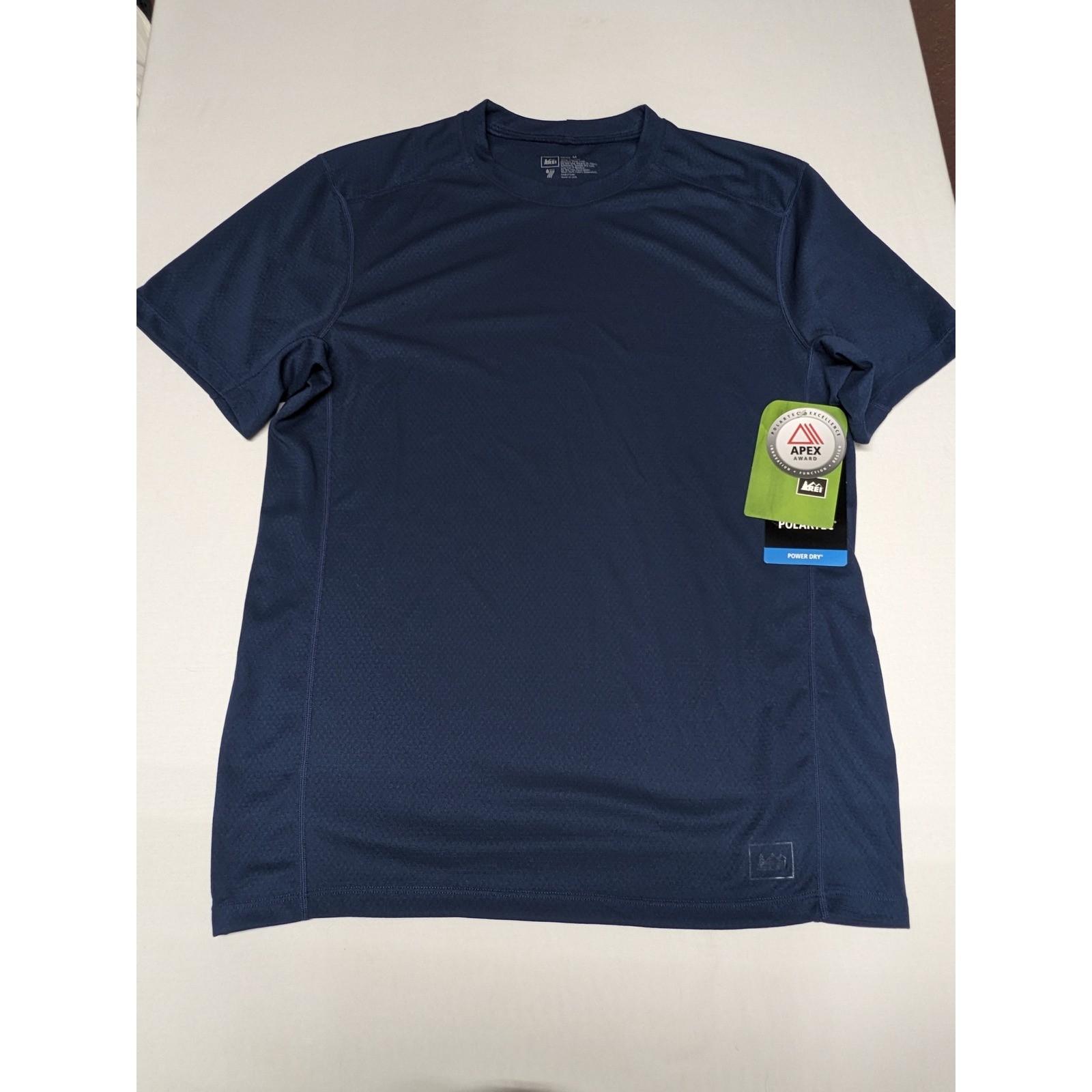 REI Mens Polartec Power Dry Lightweight Base Layer Crew Shirt Orion Blue Medium gallery