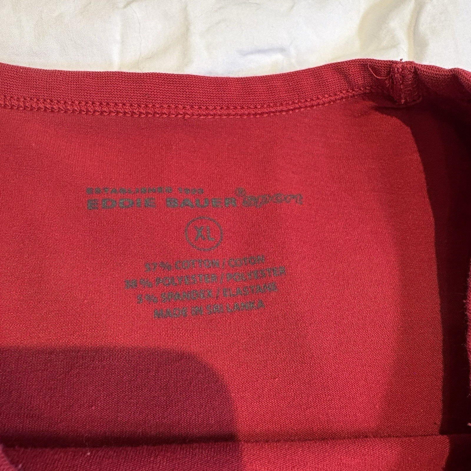 Eddie Bauer Sport EB On The Mountain Long Sleeve Shirt Red Adventure Mens XL gallery