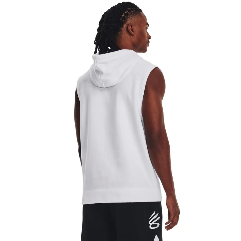 Under Armour Steph Curry Fleece Sleeveless Hoodie White 1374301-100 Men’s L NEW gallery