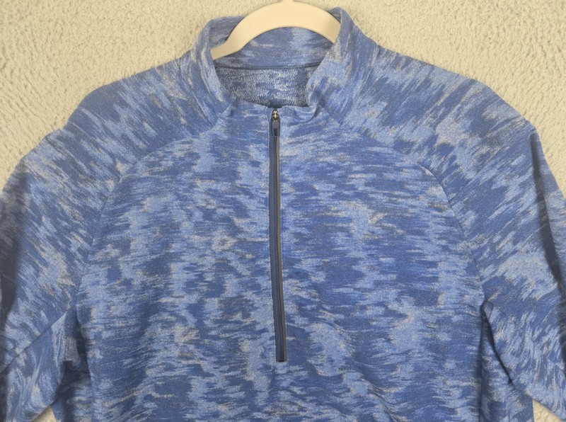 Lululemon Surge Warm Half-Zip Light Fleece Pullover Blue Camouflage Mens Size XL gallery