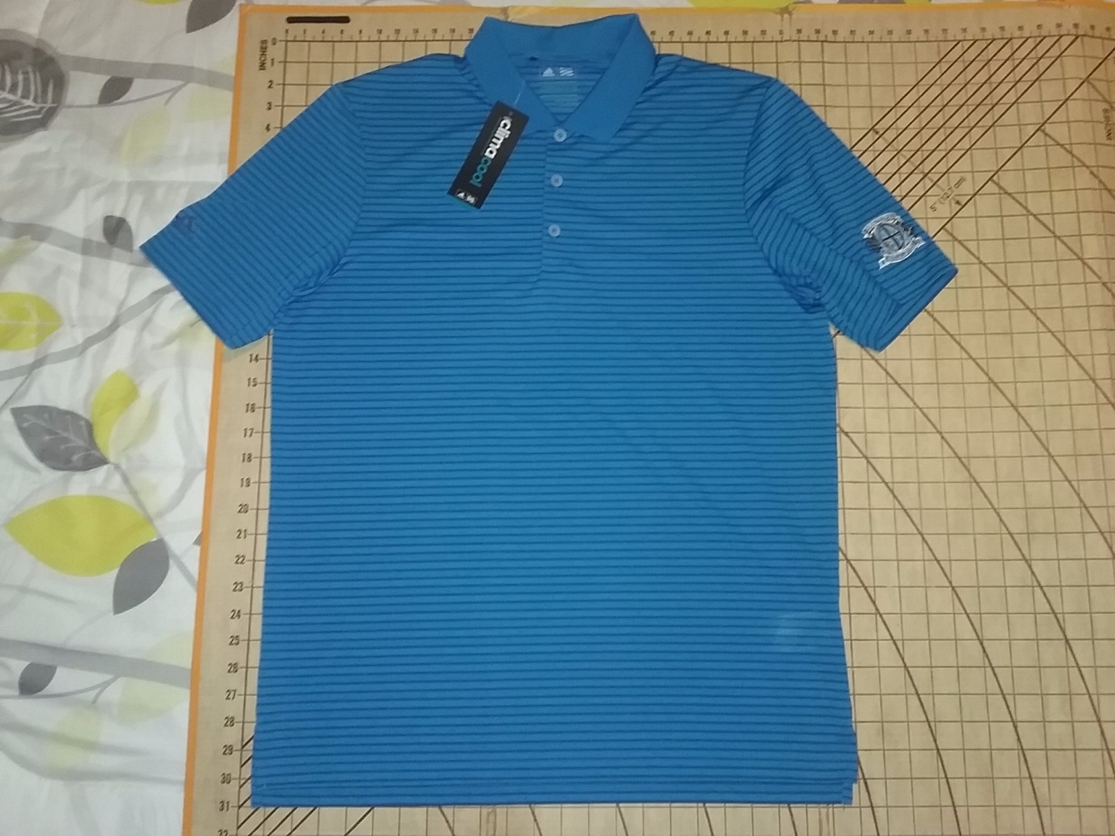 MENS LARGE BRIGHT AQUA BLUE ADIDAS ST. CHARLES C.C. POLO SHIRT - NWT gallery