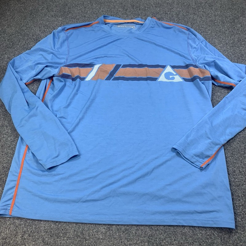 Gerry Shirt Mens XL Blue Long Sleeve Crew Neck Fishing Logo Performance gallery