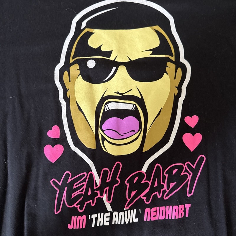 Jim The Anvil Neidhart WWE Life Celebration Limited Edition Yay Baby T Shirt L gallery