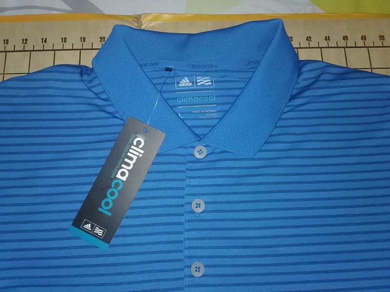 MENS LARGE BRIGHT AQUA BLUE ADIDAS ST. CHARLES C.C. POLO SHIRT - NWT gallery