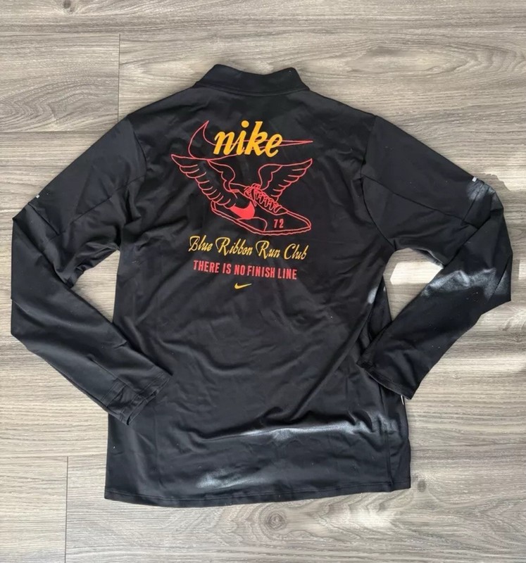 Nike Element Running 1/4 Zip Blue Ribbon Run Club Black FZ2707-010 Size Small gallery