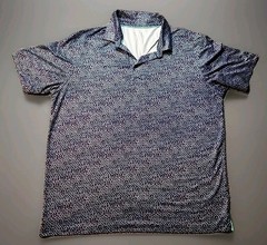 Maelreg Performance Blue FloralGolf Lightweight Polo Shirt Mens 2XL