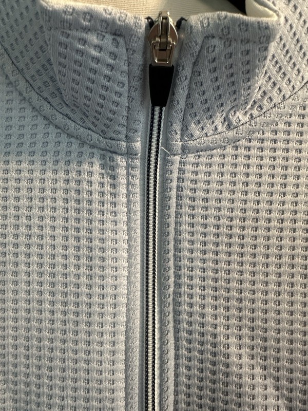 Straight Down Performance Outerwear Textured 1/4 Zip Golf Pullover S Blue gallery