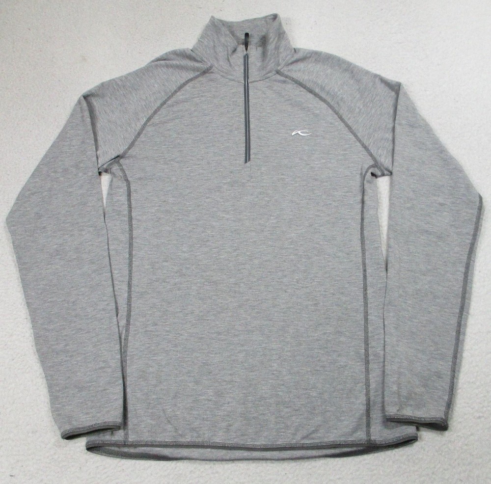 KJUS Trace Halfzip Pullover Mens Small Gray Zip Long Sleeve Golf Skiing