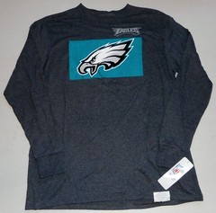 PHILADELPHIA EAGLES NFL TEAM APPAREL LONG SLEEVE T SHIRT MENS M L XL 2X GRAY NWT