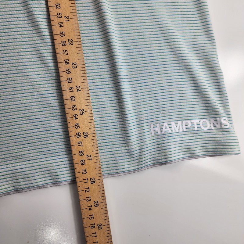 Lululemon Shirt Mens Medium Blue Green Stripe Hamptons Skull Athletic Tee Top gallery