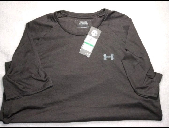 Under Armour Tech Tee Men's Large Grey Short Sleeve Workout Shirt NWT gallery