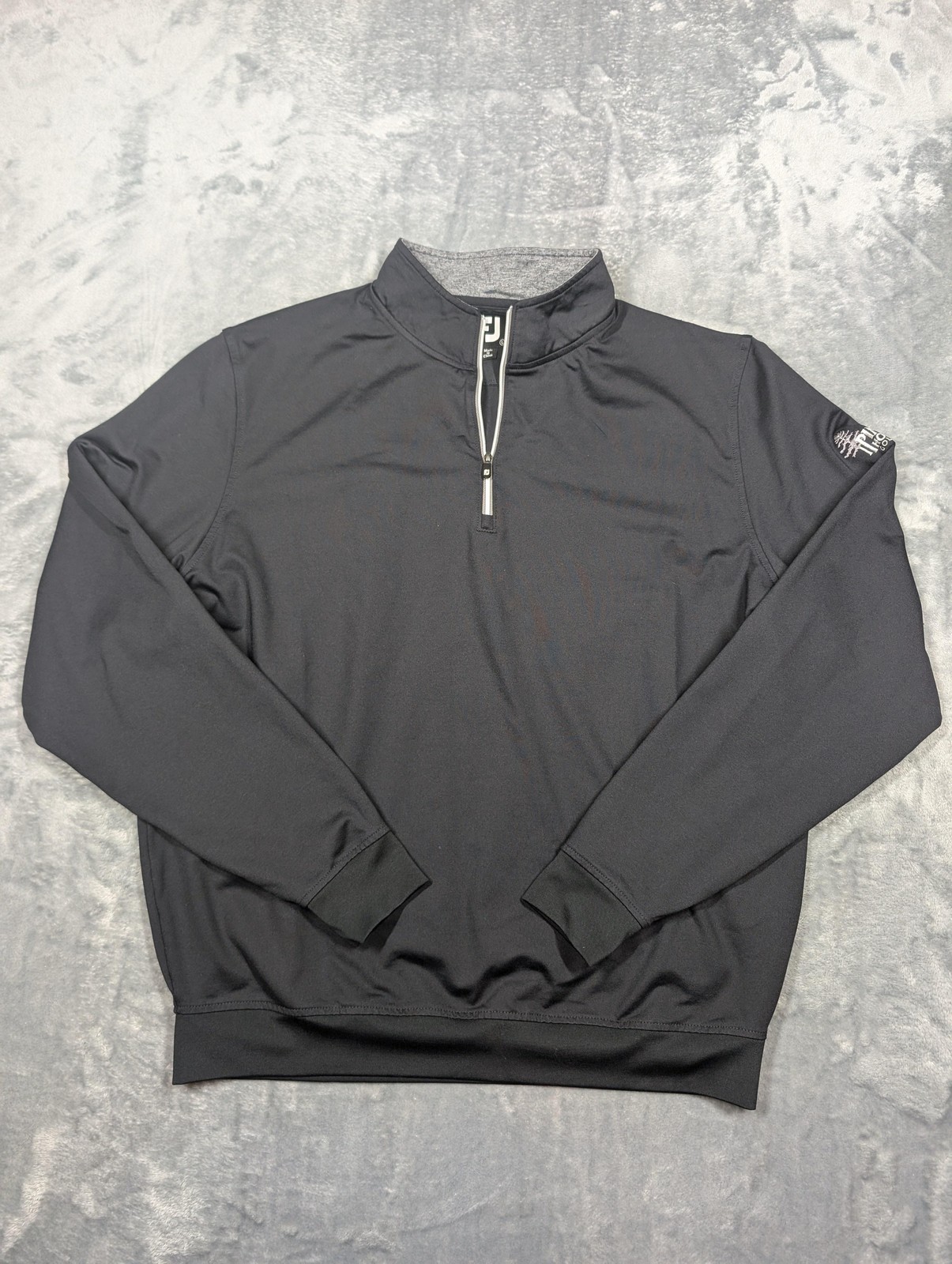 FootJoy Pullover Mens Large Black Pine Hollow Golf Club Half Zip Performance gallery