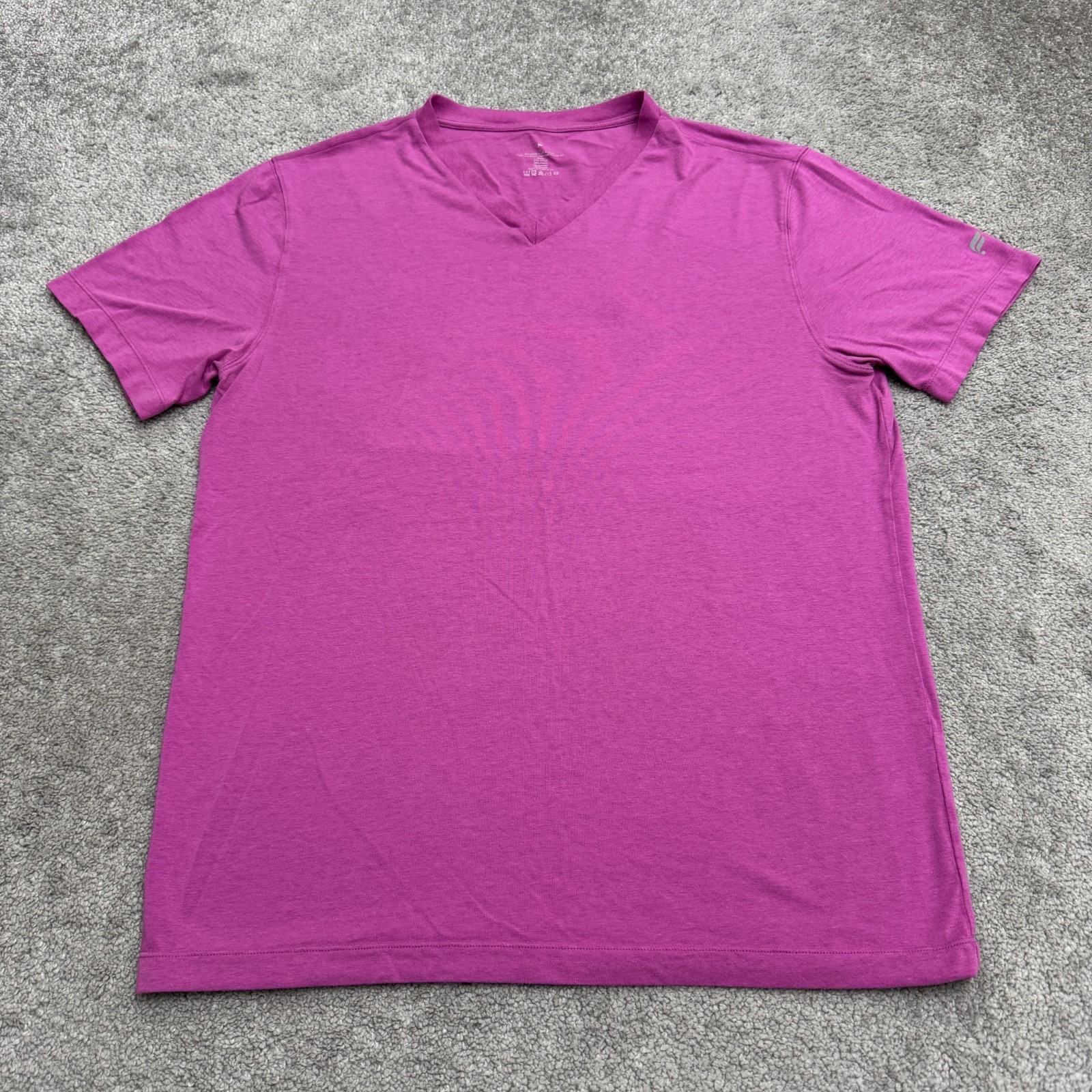 Fabletics Soft Stretch V-Neck T-Shirt Mens large Purple Tee Cotton Modal Blend gallery