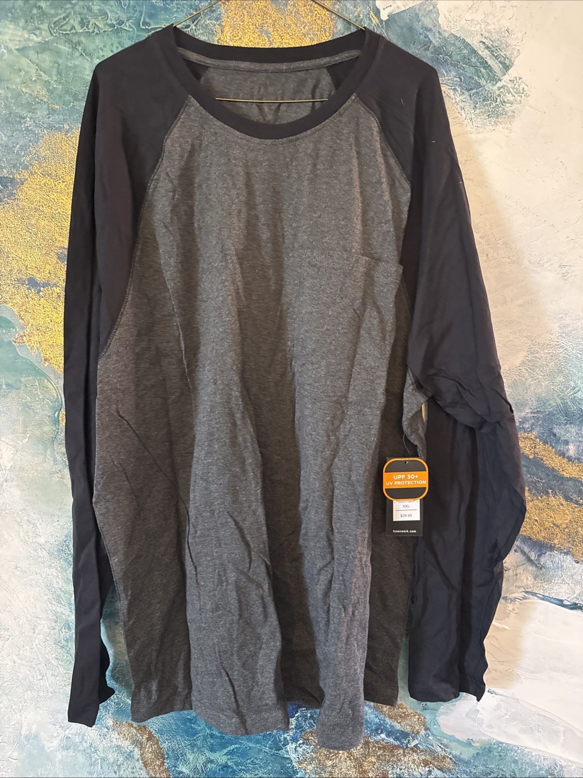 Hawx Works Men’s Gray and Black Baseball Shirt Size XXL NWT gallery
