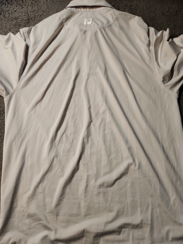 FJ FootJoy Norbeck CC 1954 Logo White Golf Lightweight Polo Shirt Mens Medium gallery