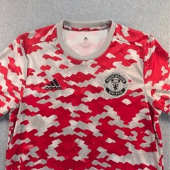 Adidas Manchester United Pre-Match Training Jersey Red White Camo Mens Medium