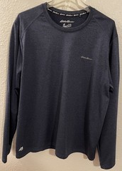 Eddie Bauer Motion Men’s Freedry Dark Gray Long Sleeve T-Shirt Size XL ~ EUC