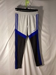 Adidas Girls Youth Climalite Colorblock 3-Stripe Leggings Gray Blue Black