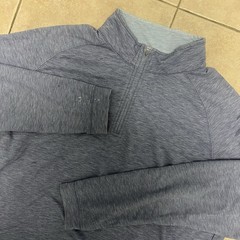 Peter Millar Perth Melange 1/4 Zip Mens Large Blue Cross Hatch Performance