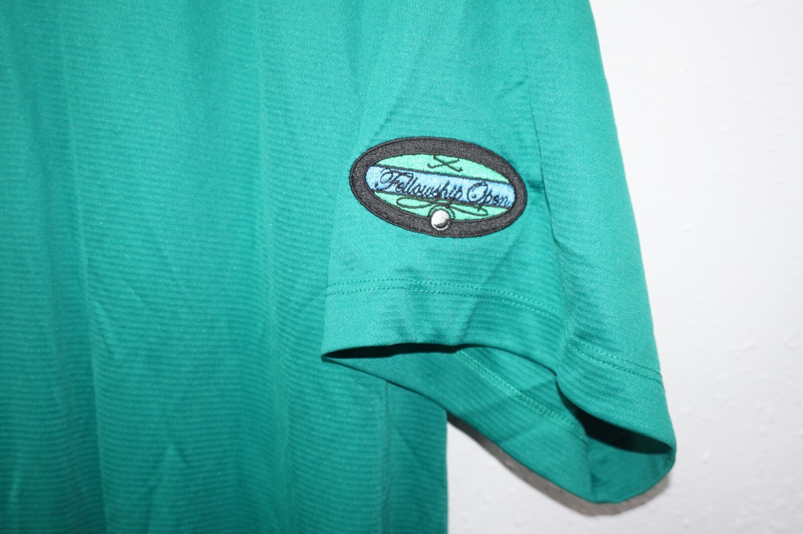 Port Authority Fellowship Open Emerald Green Stripe Golf Polo Shirt Mens Sz XL gallery