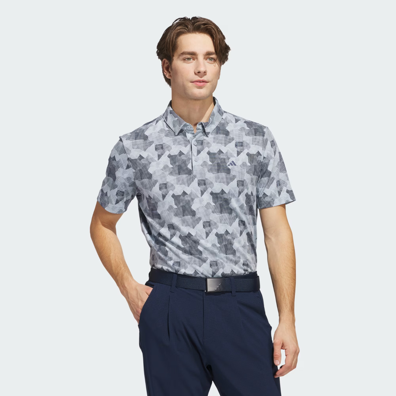 Adidas Men's Go To Micro Printed Golf Polo Shirt 2XL XXL $75 gallery