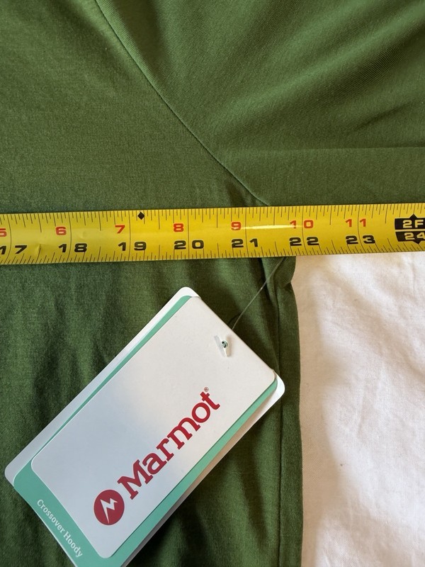 Marmot Mens Green / Grey Crossover HOODY shirt thin hiking L lightweight NWT gallery