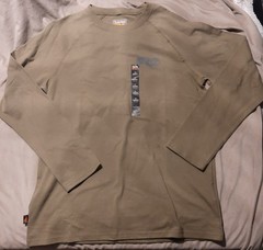 NWT Mens Medium Timberland Pro Athletic Fit Long Sleeve Odor Control Burnt Olive