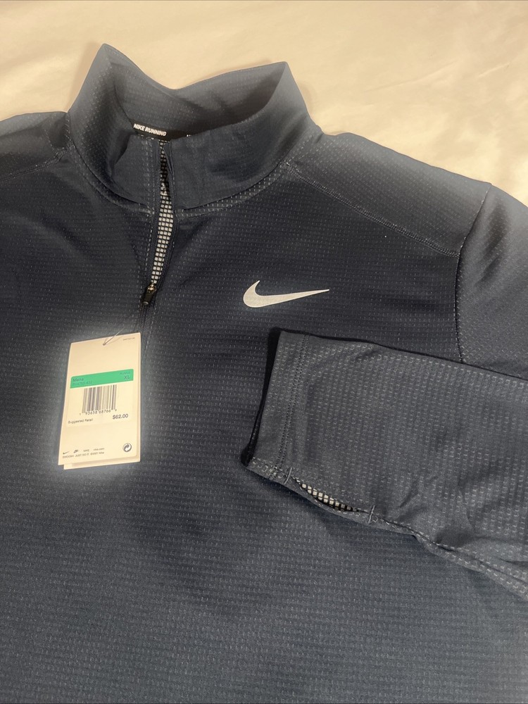 Nike 1/4 Zip NWT XL Aero React Drifit Navy Running Top MSRP $62