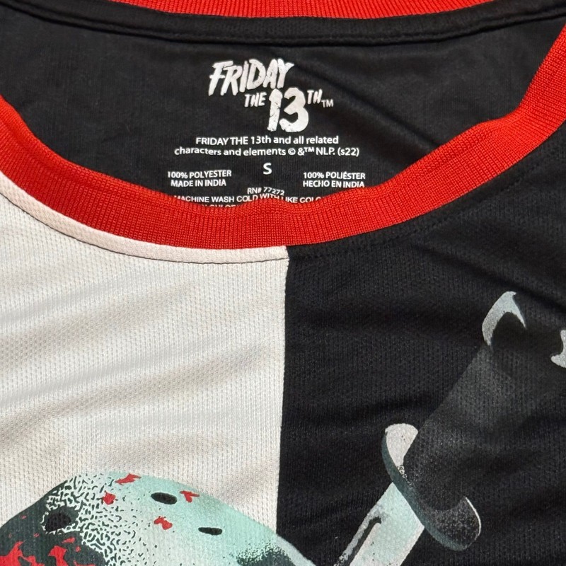 Friday the 13th Jason Voorhees Split Jersey Tank Top Black White Small gallery