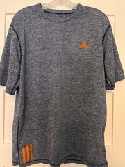 Adidas Mens Blue Heather Short Sleeve Pullover T-Shirt Size Large