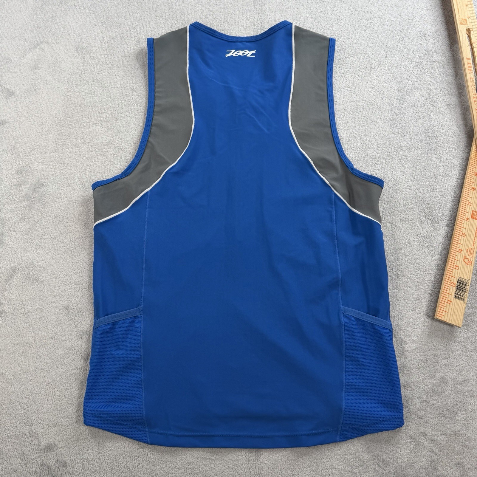 ZOOT Performance Tri Tank Mens XL Sleeveless Jersey Blue Cycling Activewear Zip gallery