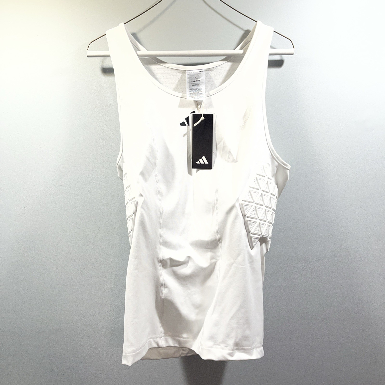 Adidas Padded Tank Top Mens XL White Compression Sports Training Shirt NWT gallery