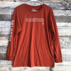 Peloton Together We Go Far Adult Small Long Sleeve Crewneck Shirt Orange
