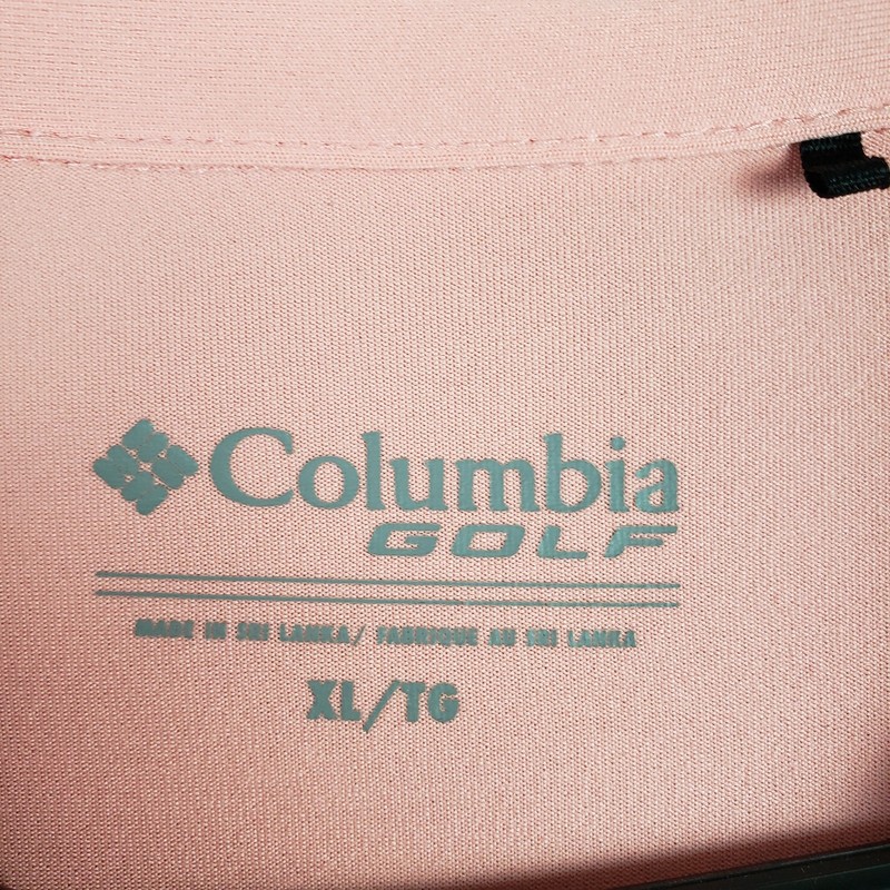 Columbia Men's XL Drive Polo Shirt Salmon Pink Preppy Omni-Wick Golf Athletic gallery