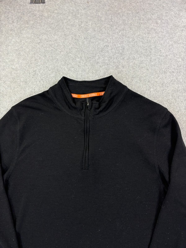 Omni Wool 1/4 Zip Polyester/Wool Base Layer Pullover (Men's XL) Black gallery