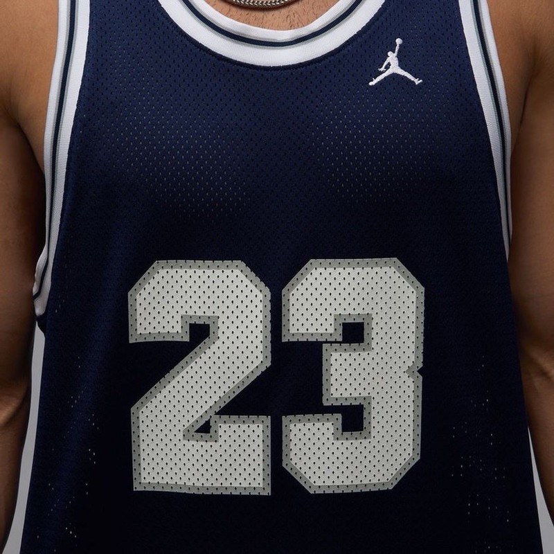 Nike Air Jordan Essentials Navy Jersey Career Achievements Size Medium HF9375 gallery