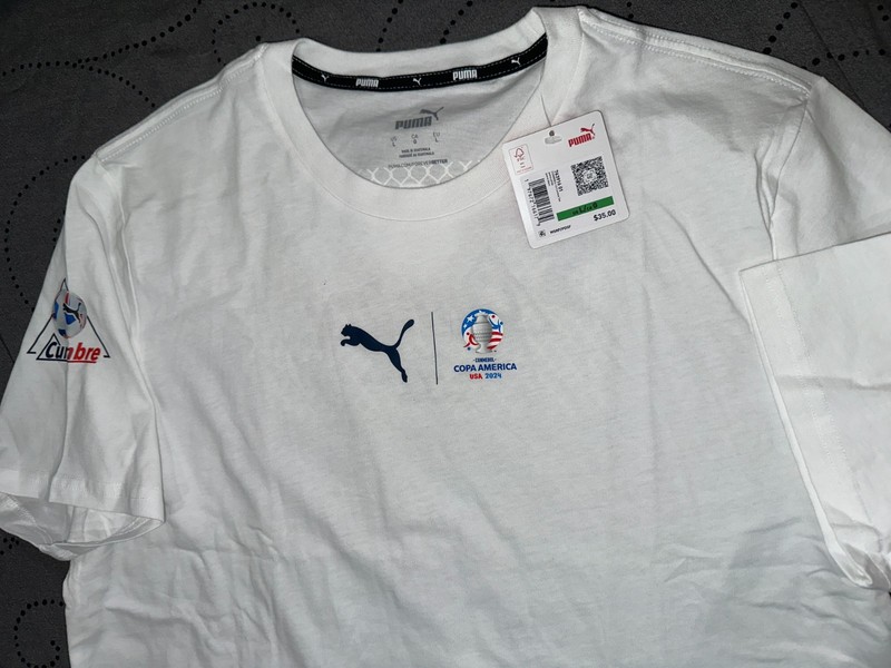 PUMA USA SOCCER FOOTBALL COPA AMERICA 2024 WHITE COTTON SHIRT SIZE L MEN NWT $35 gallery